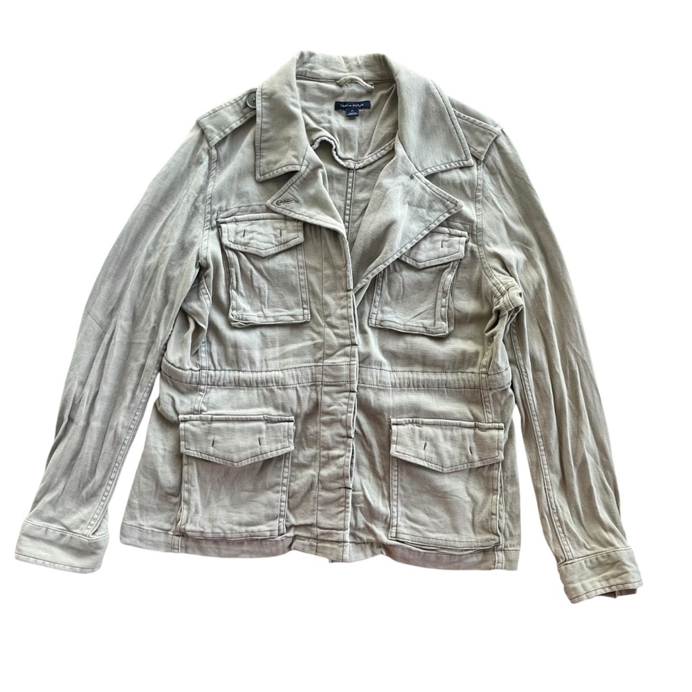 Tommy Hilfiger Women’s Medium Olive Green Cotton Button, Utility Military Jacket